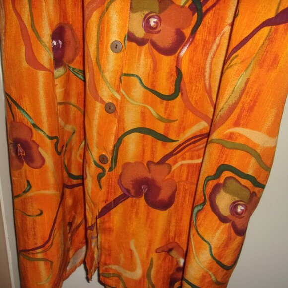 Womens Marla Kim Size XL Multi-Color Floral Full Length Open Dress - Picture 4 of 6